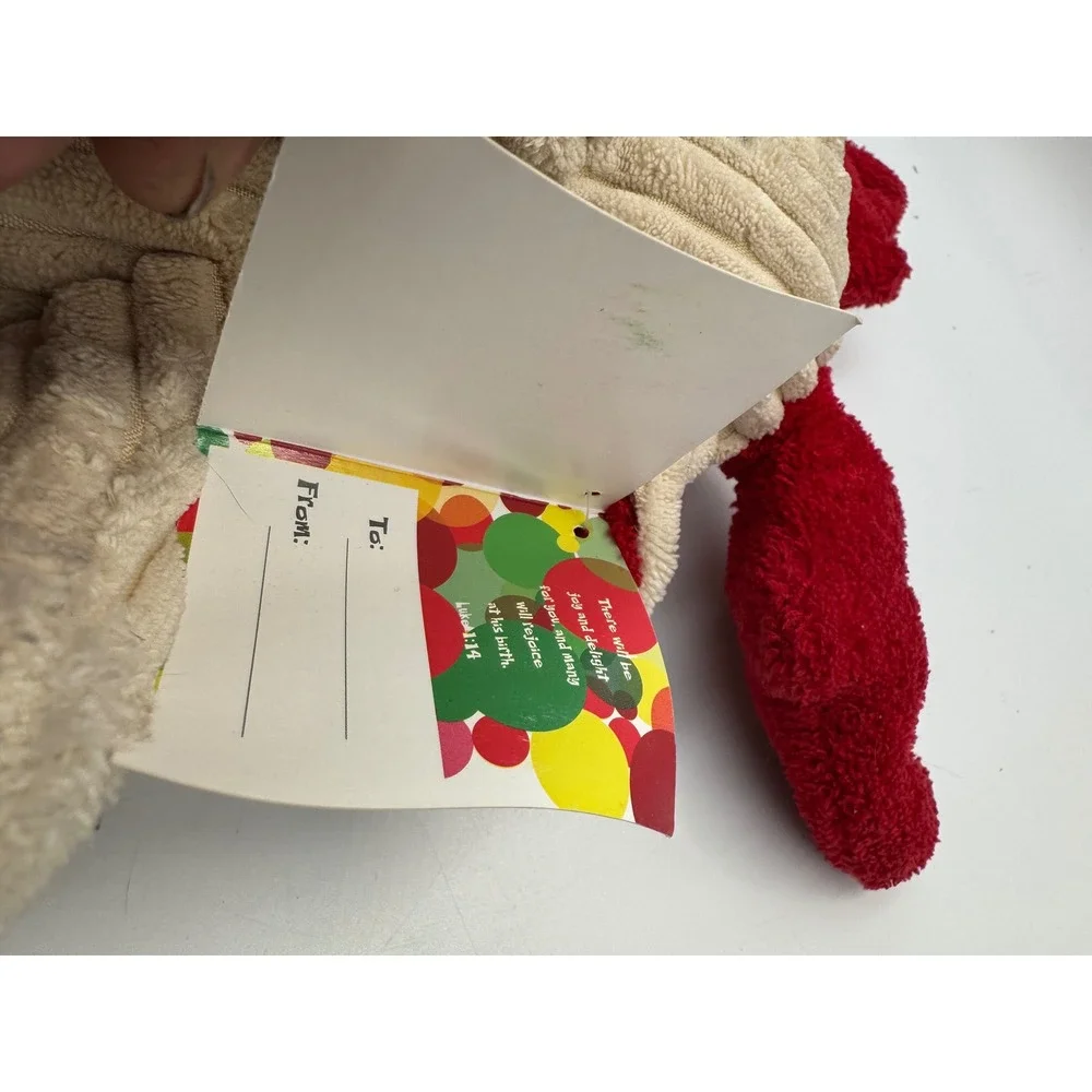 Joy in Jesus Plush Moose Stuffed Animal Corduroy Red Cream Goffa 5466644 NWT
